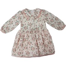 CNS Tüllü Çiçekli Ekru Elbise