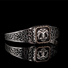 Takı925 925 Ayar Gümüş Çift Başlı Selçuklu Kartalı Model Otantik Motif Erkek Bileklik