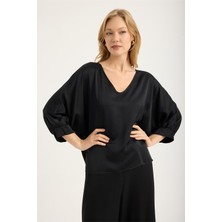 Home Store Yarasa Kesim Kolucu Manşet Bluz