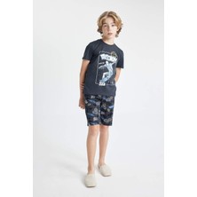 STANDART Erkek Çocuk Pijama Takımı Baskılı Kısa Kollu Üst Şort C7910A824SM