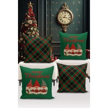 Bertille Home Yılbaşı Serisi Çift Tarafı Dijital Baskılı  4'lü Kırlent Kılıfı Seti (Christmas Noel Cushion Cover)