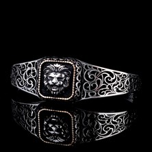 Takı925 925 Ayar Gümüş Aslan Model Otantik Motif Erkek Bileklik