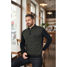 Kamalı Erkek Çelik Örgü Gömlek Yaka Cepli Fermuarlı Polo Yakalı Ağdesen Tüylenmeyen Triko Kışlık Baba Kazak