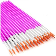 Misda Store Fırçası 2 Numara 10 Adet Yuvarlak Uçlu Sentetik Resim Fırça Ekonomik Suluboya Akrilik Boya Guaj Boya Yağlı Boya