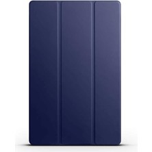Yenibağ Samsung Galaxy Tab S9 ile Uyumlu Tablet Kılıfı Smart Cover Uyku Modlu Standlı Arkası Sert Şeffaf Kapak- Lacivert