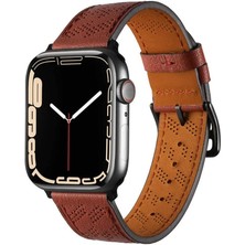 Mena Rise Ile Uyumlu 38MM/40MM Krd-76 Pu Deri Kordon Strap Kayış Mürdüm