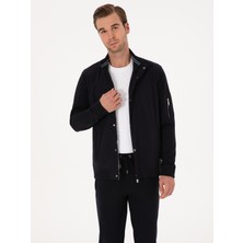 Cacharel Erkek Lacivert Regular Fit Tam Fermuarlı Sweatshirt 50314477-VR033