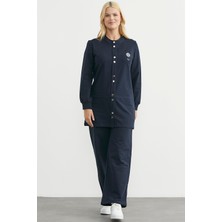 Sementa Çıtçıtlı Tunik Boy Eşofman Takım - Lacivert