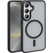 Zore Galaxy S24 Fe Kılıf Magsafe Şarj Özellikli Mat Arka Yüzey Tkdw Sio Kapak-Siyah