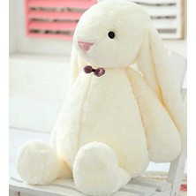 Arkadaşım Papyonlu Uzun Kulak Bunny Peluş Tavşan 65 cm Beyaz