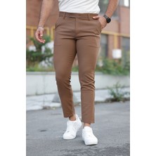 Mero Life Erkek Taba Kaliteli Esnek Likralı Bilek Boy Kumaş Pantolon
