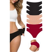 MELENERS 7 Adet Kadın Dikişsiz Lazer Kesim Esnek Iz Yapmayan Külot S9