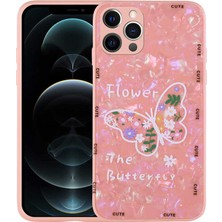 Zore iPhone 13 Pro Kılıf Desenli Sert Silikon Mrsa Mumila Kapak-Pink Flower