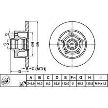 MGA 50314 Arka Fren Diski 8D0615601B (2 Adet Fiyatıdır)