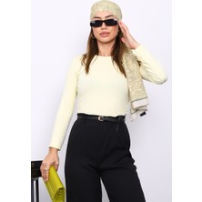 İmaj Butik Sarı Parmak Geçmeli Modal Body