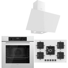 Ferre Icon Plus 75 Serisi 3lü Cam Ankastre Set (QBL63CB-SS036-D078)