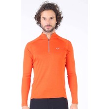 Woolona Astro Uzun Kollu Yarım Fermuar Yün Erkek Sweatshirt - Org