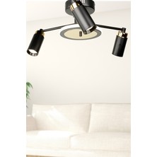 Begüsa Linz Ledli 3.lü Avize Siyah