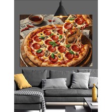 Artmeg Bütün Peynirli Büyük Pizza Dilimleri Dekoratif Kanvas - Mdf Ahşap Tablo