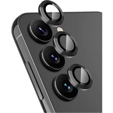 Yenibağ Görüntü Kalitesi Bozmayan Kamera Lens Koruyucu Safir (Sapphire) (Siyah, S25 Plus)