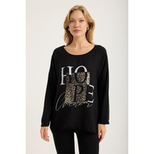 Home Store Yaldızlı Leopar *hope* Bluz