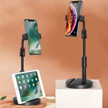 Ronanna Masa Üstü Tablet ve Telefon Tutucu Plastik Aparat Siyah Telefon Standı