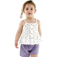 Kidaxi KD43049 Müslin Ip Askılı Bluz Şort Takım 3-6/6-9/9-12/18-24 Ay