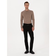 Cacharel Erkek Siyah Slim Fit Beli Bağcıklı Kanvas Pantolon 50308731-VR046