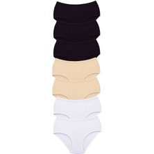 MELENERS 7 Adet Tutku Kadın Yüksek Bel Bato Kalın Lastik Külot S15