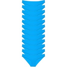 MELENERS 12 Adet Süper Eko Set Likralı Kadın Slip Külot Mavi
