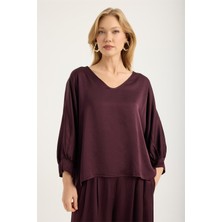 Home Store Yarasa Kesim Kolucu Manşet Bluz