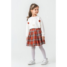 Kinderos Kareli Etekli Kız Çocuk 3\'lü Takım - 26K 6359