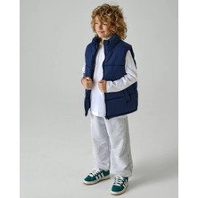 Kids Moda Evi Şişme Yelek, Su Geçirmez Kumaşlı, Oversize Orjinal Kalıp, Lacivert Renk