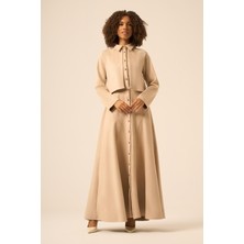 Ftz Women Bayan Scuba Süet Bolerolu Elbise  Beige 31255