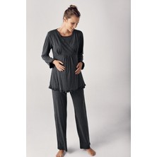Artış Collection Kadın Uzun Kollu Esnek Pamuklu Kumaş Hamile Pijama Takımı 13201