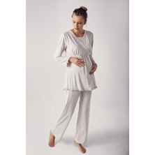 Artış Collection Kadın Uzun Kollu Esnek Pamuklu Kumaş Hamile Pijama Takımı 13201