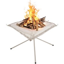 Misda Store Badger Surtur Ateş Standı, Dış Mekan, Kamp Ateş Havuzu, Paslanmaz Çelik Örgü Şömine, Taşıma Çantalı, Katlanır Stant, Piknik, Şenlik Ateşi