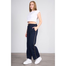 Çetinkaya Chester Polo 7708 Kadın 3 Iplik Geniş Paça Eşofman Alt Lacivert