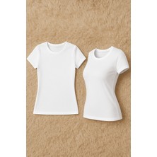 Alissa Kadın Pamuklu Likralı Yarım Kol Penye 2'li Atlet W6K0K2T2KA