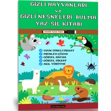 Enine Boyuna Eğitim Gizli Hayvanları ve Gizli Nesneleri Bulma Yaz-Sil Kitabı