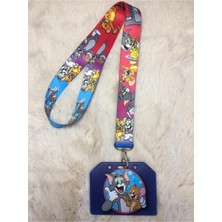 Hediyebum Tom ve Jerry Kırmızı Boyun Askısı ve Yan Kartlık