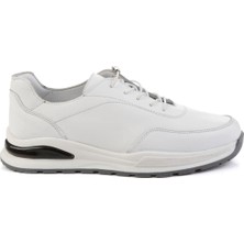 Bambi Beyaz Hakiki Deri Erkek Casual Ayakkabı E01011031303