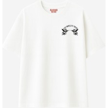 Angels Guard Baskılı Unisex Bisiklet Yaka Pamuk Oversize T-Shirt