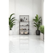 Mobitopya Çevir Kur Antrasit, 4 Raflı Kahve Köşesi Dolabı, Mutfak Standı, Mutfak Düzenleyici 71*170*35 cm