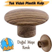 Badem10 Tek Vidalı Bolina Dış Bükey Plastik Düğme Kulp Kubik Doğal Meşe Mobilya Dolap Çekmece Kulpu Kulbu