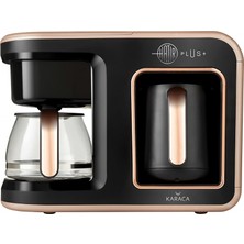 Mena Rise Hatır 2 In 1 Kahve Makinesi, Türk Kahvesi Makinesi, Filtre Kahve Makinesi, Rosie Brown