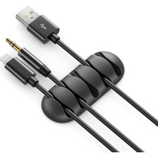 Mena Rise Yapışkanlı Kablo Yönetim Klipsleri, Kablo Düzenleyiciler Tel Klipler Tv Pc Için Kablo Tutucu Dizüstü,ofis Masası Güçlü Yapışkan Serit (Siyah 5 Şeritli (6ADET))