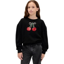 Gap Kız Çocuk Relaxed Flippy-Sequin Grafikli Sweatshirt