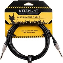 Siyah-Gri 3 Metre Gitar Enstrüman Kablosu Kozmos