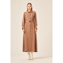 Ftz Women Kadın Tensel Elbise  Kakao 31213